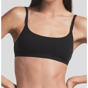 SKIMS Cotton Jersey Scoop Bralette Soot SMALL